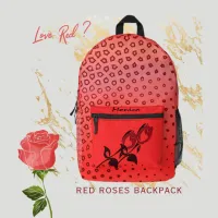 Red Roses Printed Backpack