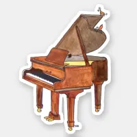 Watercolor Piano Scrapbook Sticker