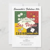 Vegas Casino Poker Night Fabulous Birthday Party Invitation