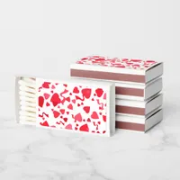 Valentine's Day Red Confetti Hearts Pattern Matchboxes