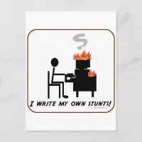 I Write My Stunts Postcard