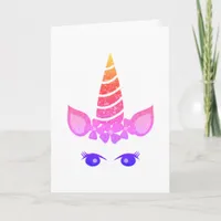 Colorful Unicorn, Birthday Card