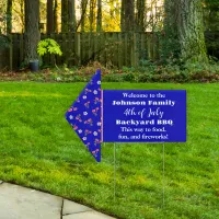 Fourth of July BBQ Red White Blue Cherry Welcome Sign