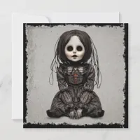 Super Creepy Doll Halloween Invitation