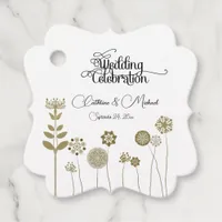 Elegant Timeless Soft Gold Floral Minimalism Favor Tags