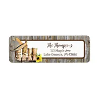 Rustic Country and Western Sunflower  Label