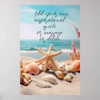 Custom Quote Surfer Gift Vacation Beach Coastal  Poster