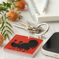 Silhouette of Turkeys Keychain