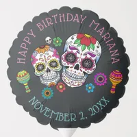 Personalized Day of the Dead Theme Birthday Party Balloon