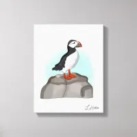 Cute Hand drawn Puffin Canvas Print