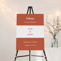 Terracotta White Wedding Welcome Sign