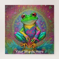 Rainbow Garden Neon Psychedelic Wildlife Nature  Jigsaw Puzzle