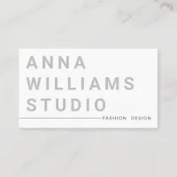 Minimalist Luxury Boutique Fashion Designer Gray Business Card