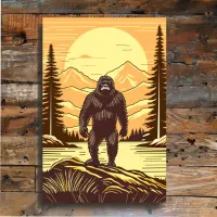 Retro Bigfoot Vintage Sasquatch Mountains   Acrylic Print