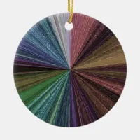 Circular Gradient Earthy Rainbow Ceramic Ornament