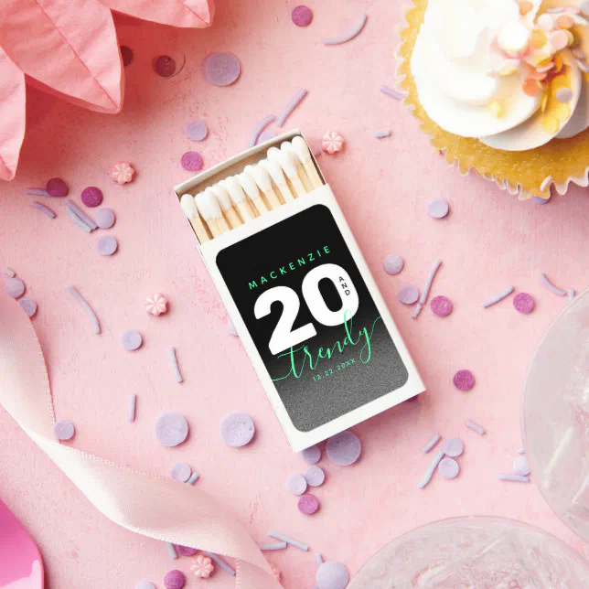 Modern Girly Mint Green 20 and Trendy Matchboxes