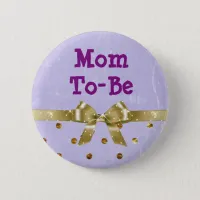Mom-To-Be Lavender and Gold Baby Shower Button