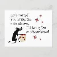 Cardboardeaux for Box Wine Funny Quote Cat Postcard