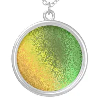 Shades of Yellow, Orange and Green Round Necklace