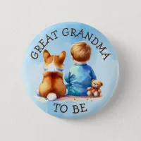 Great Grandma To Be | Boy's Baby Shower Button