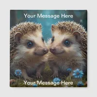 Whimsical Hedgehogs in Love  Magnet