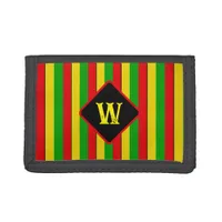 Rasta Stripes Custom Monogrammed Trifold Wallet