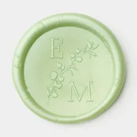 Eucalyptus Sprig Modern Monogram Wedding Wax Seal Sticker