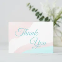 Pink and Blue Balloons Boy or Girl Gender Reveal Thank You Card