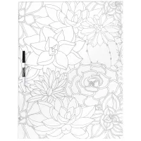 Color Your Own | Flowers Illustration Dry Erase Board