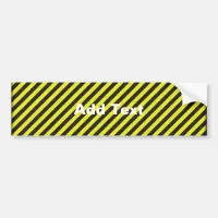 Thin Black and Yellow Diagonal Stripes Bumper Sticker