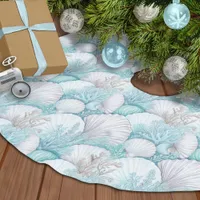 Coastal Seashell & Coral Pattern#3 ID1009 Brushed Polyester Tree Skirt