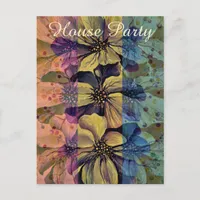 Retro Modern Delphinium Flowers Postcard