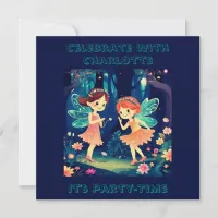 Magical Enchanted Forest Fairies Birthday Party Invitation
