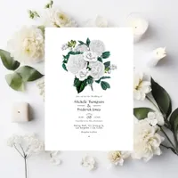 Vintage White Floral Charm for Elegant Weddings Invitation