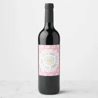 IT'S A GIRL Daisy Baby Shower Wine Bottle Label