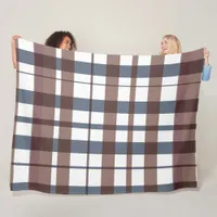 Brown Earth Tones  plaid Fleece Blanket