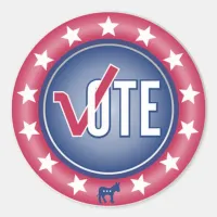 Patriotic Vote Democrat Donkey Symbol Stickers