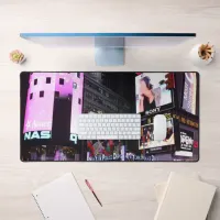 Times Square in New York City (pink) Desk Mat