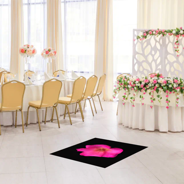 Pink rose felt pen floor decals