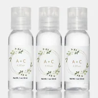 Wedding Trendy Geometric Greenery White Floral Hand Sanitizer