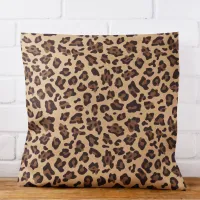 Modern Tan and Brown Leopard Spot Outdoor Pillow