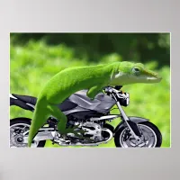 Green Hawaiian Gecko Rider Poster