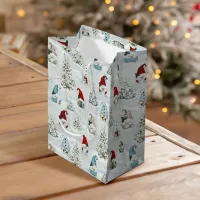 Cute Christmas Gnomes in Snow Medium Gift Bag