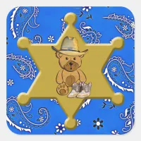 Sheriff Badge Blue Bandanna  Sticker