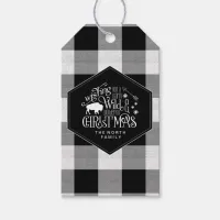 Wild Wonderful Christmas Black Buffalo Plaid ID604 Gift Tags