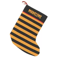 Halloween Orange Black Witch Stripes Small Christmas Stocking