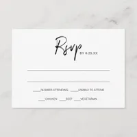 Modern Wedding RSVP Response Card | Black