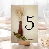 Wheat and Hops Brewery Wedding Table Number