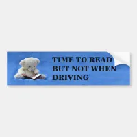 Teddy Bear Time to Read Bumper Sticker, ZKOA Bumper Sticker