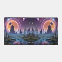 Cosmic Realms: Alien Worlds in Motion Desk Mat